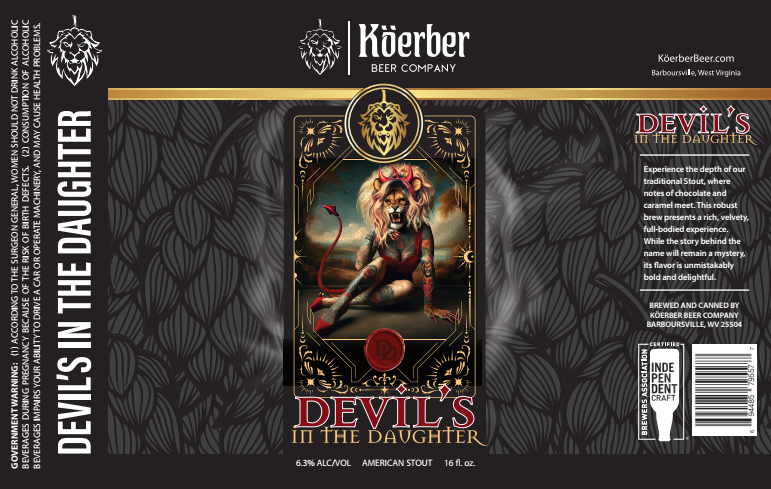 Koerber Beer Devil's In The Daughter beer Label Full Size