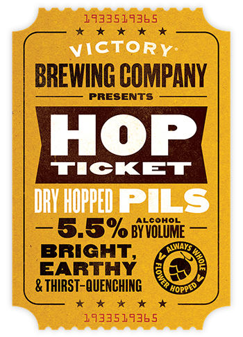 Victory Hop Ticket Dry Hopped Pils beer Label Full Size
