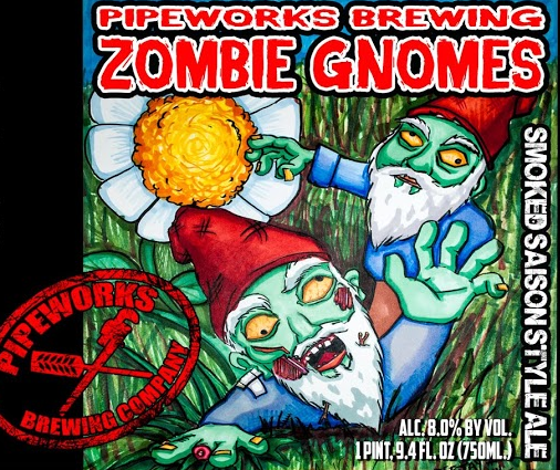 Pipeworks Zombie Gnomes Smoked Saison beer Label Full Size