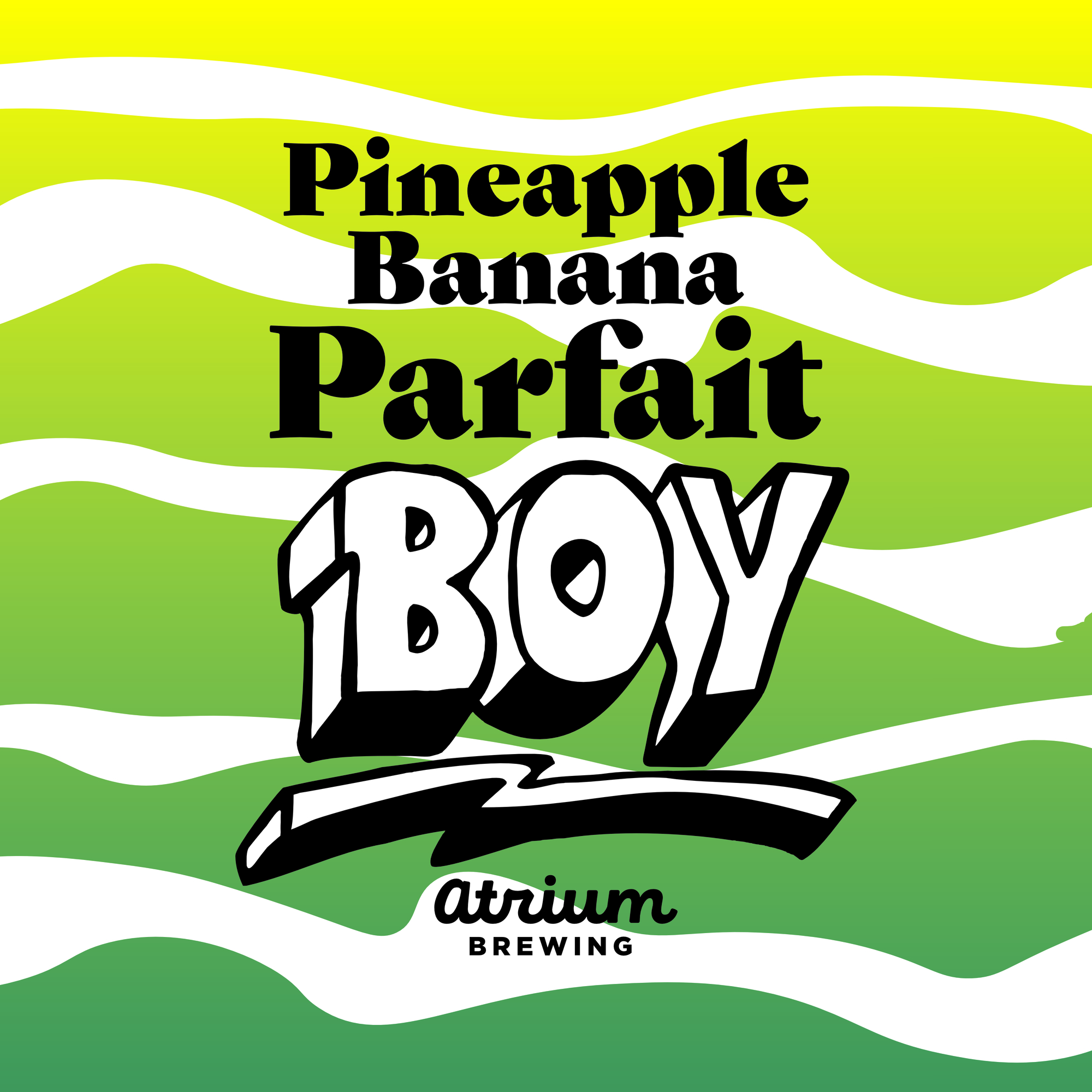 Atrium Pineapple Banana Parfait Boy beer Label Full Size