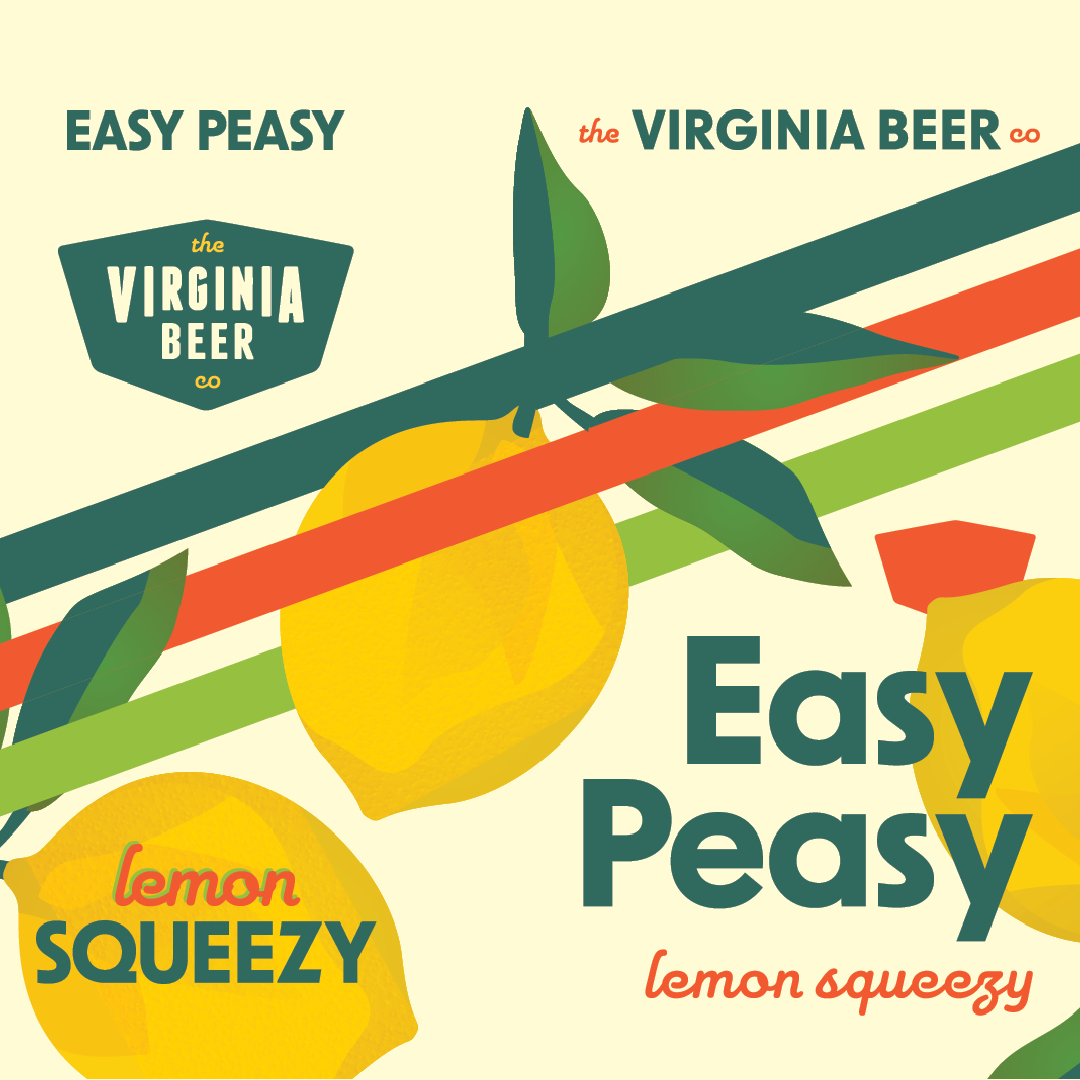 Virginia Beer Co. Easy Peasy beer Label Full Size