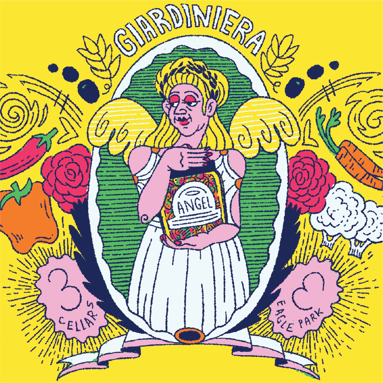Eagle Park Giardiniera Angel beer Label Full Size