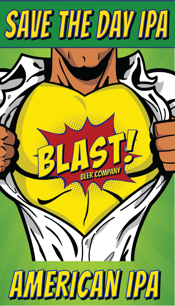 Blast 1 - Save The Day American IPA beer Label Full Size