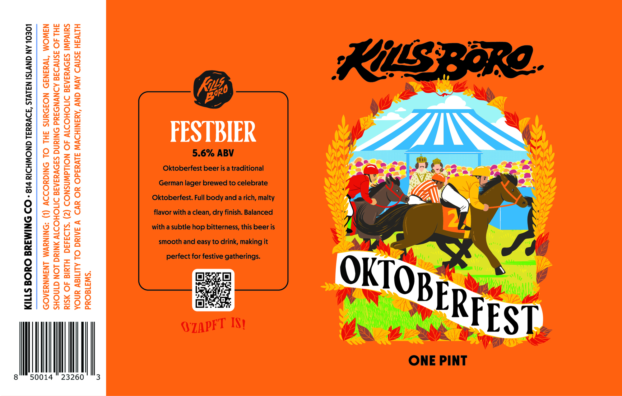 Kills Boro Oktoberfest beer Label Full Size