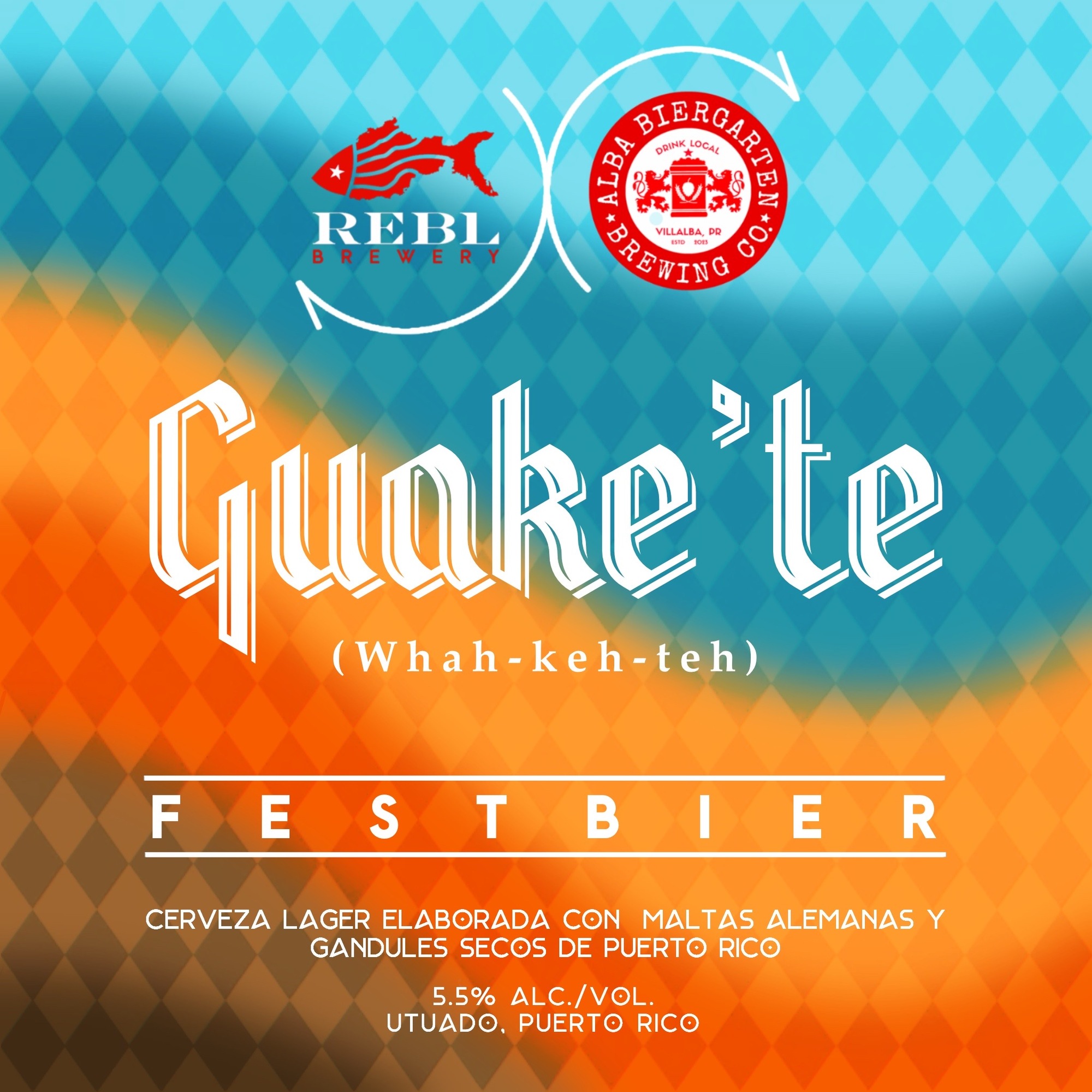 Alba Biergarten Brewing Co. + REBL Guake'te beer Label Full Size