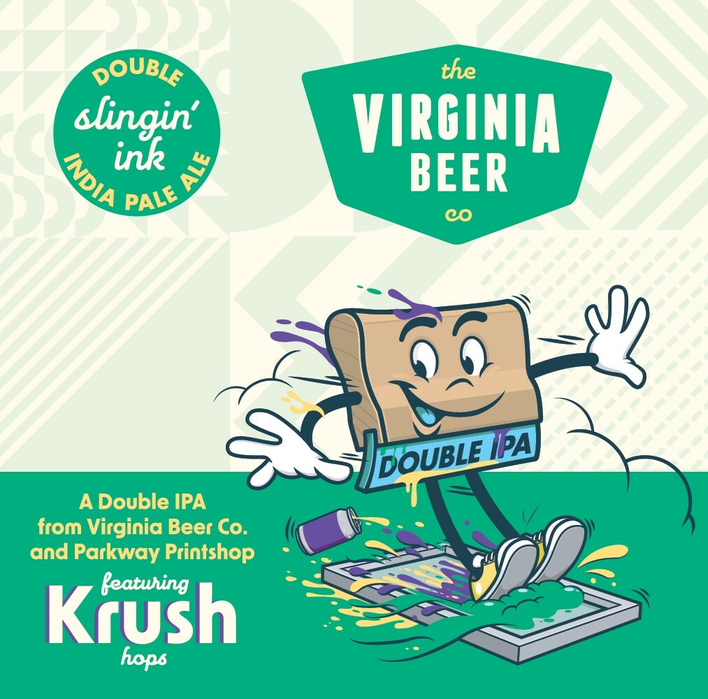 Virginia Beer Co. x Parkway Printshop Slingin' Ink 3.0 beer Label Full Size