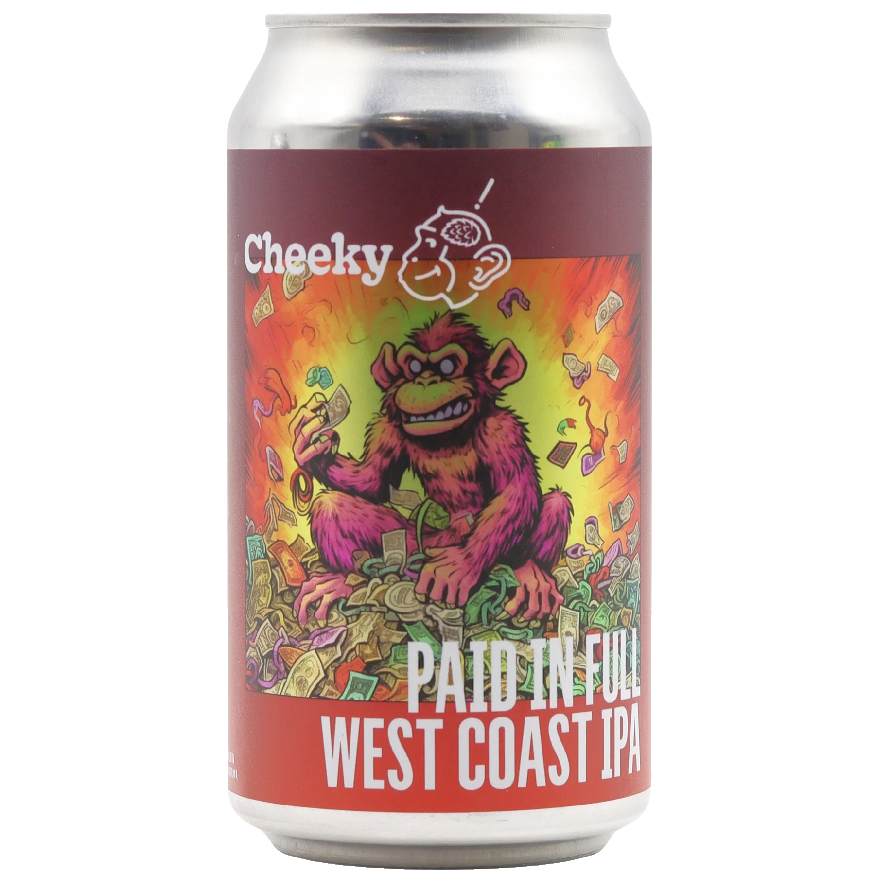 Cheeky Monkey Paid In Full beer Label Full Size