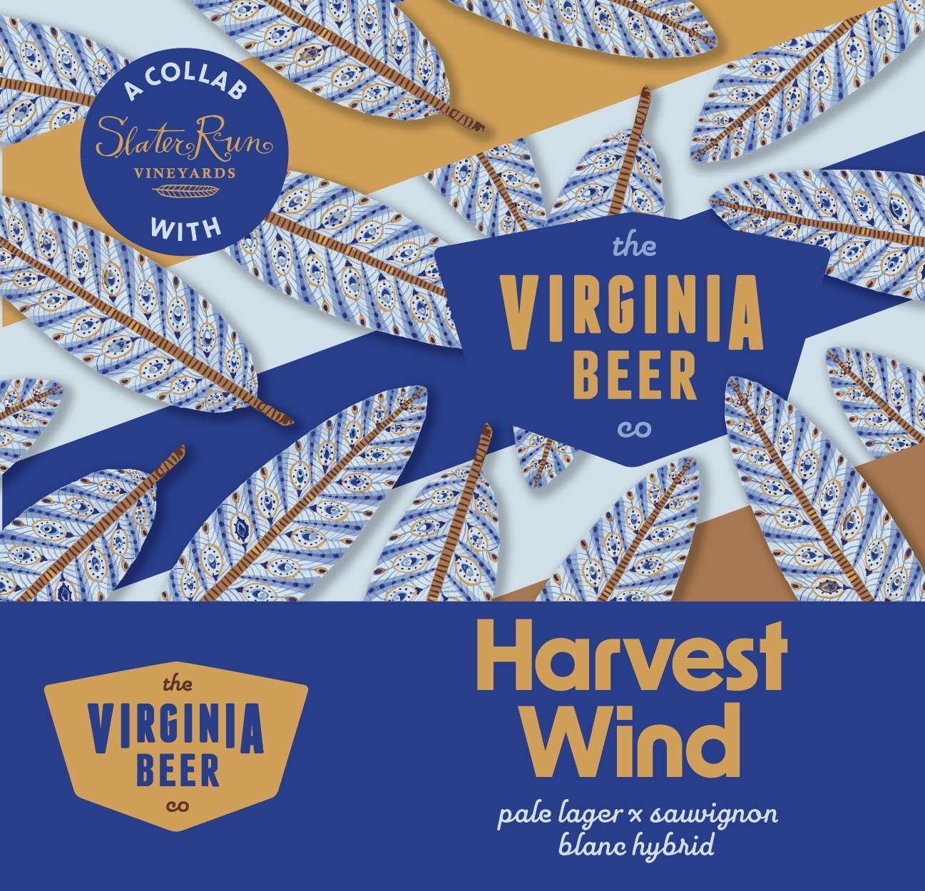 Virginia Beer Co. X Slater Run Winery Harvest Wind beer Label Full Size