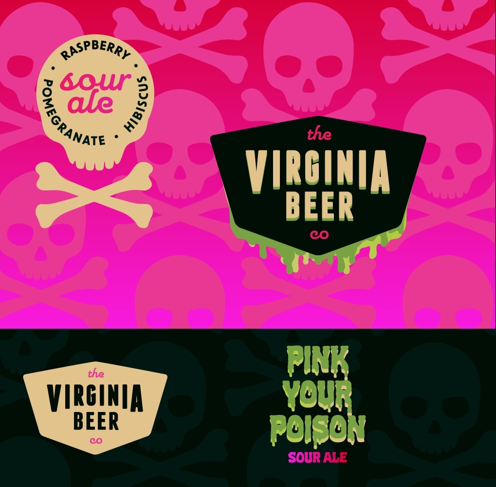 Virginia Beer Co. Pink Your Poison beer Label Full Size