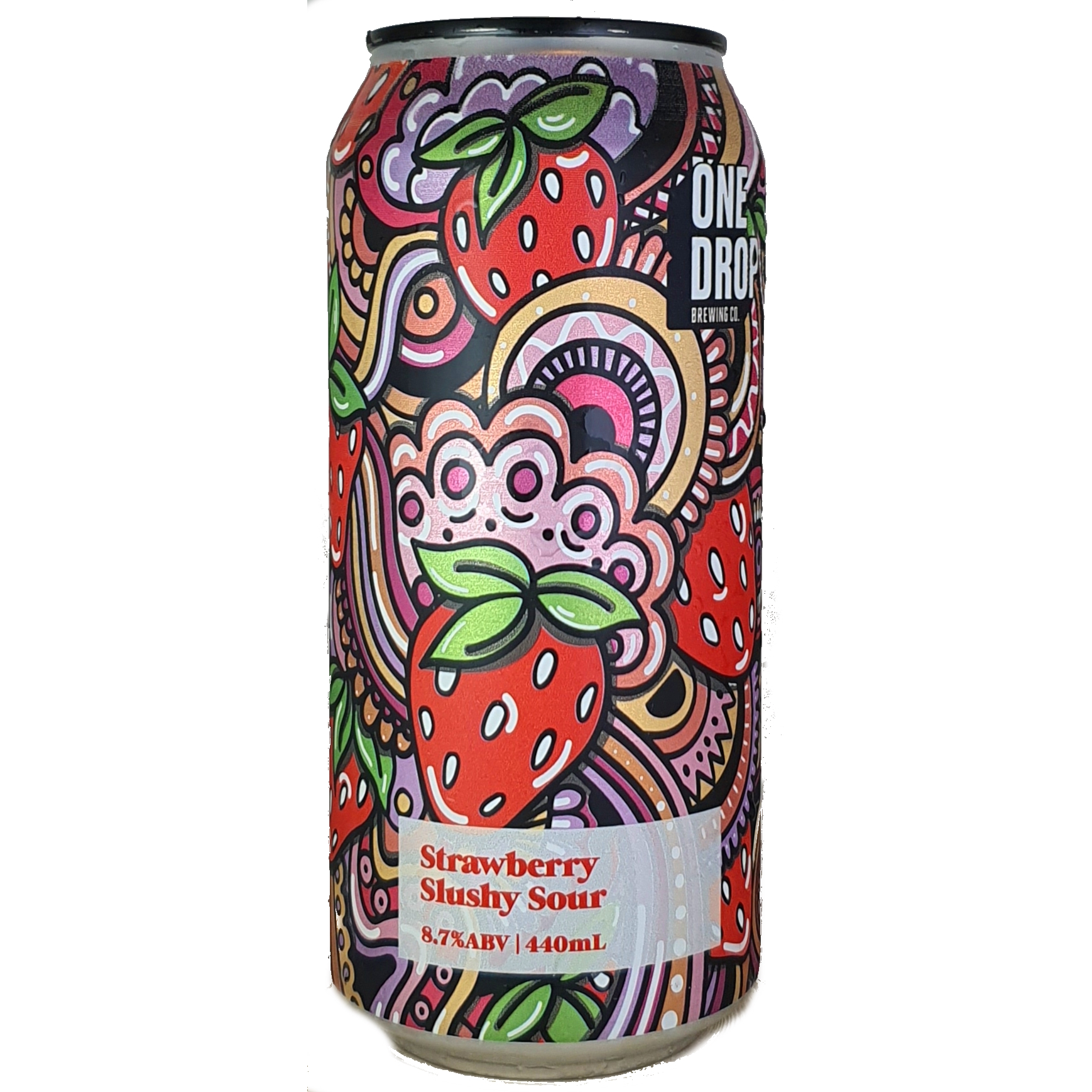 One Drop Strawberry Slushy Sour beer Label Full Size
