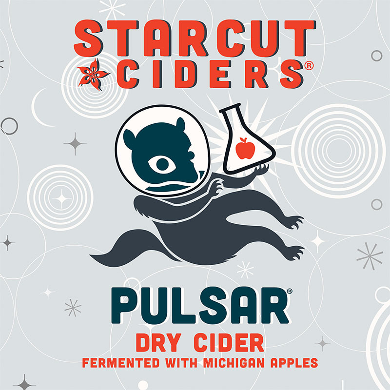 Short's Starcut Pulsar Dry Cider beer Label Full Size