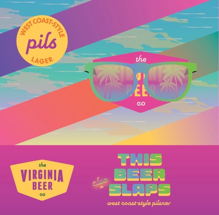 Virginia Beer Co. This Beer ALSO Slaps beer Label Full Size