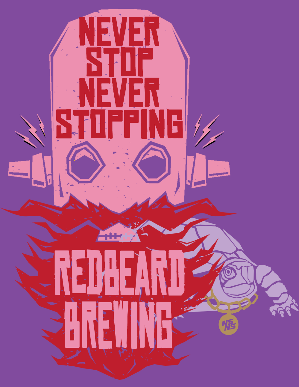 Redbeard Brewing Never Stop Never Stopping beer Label Full Size
