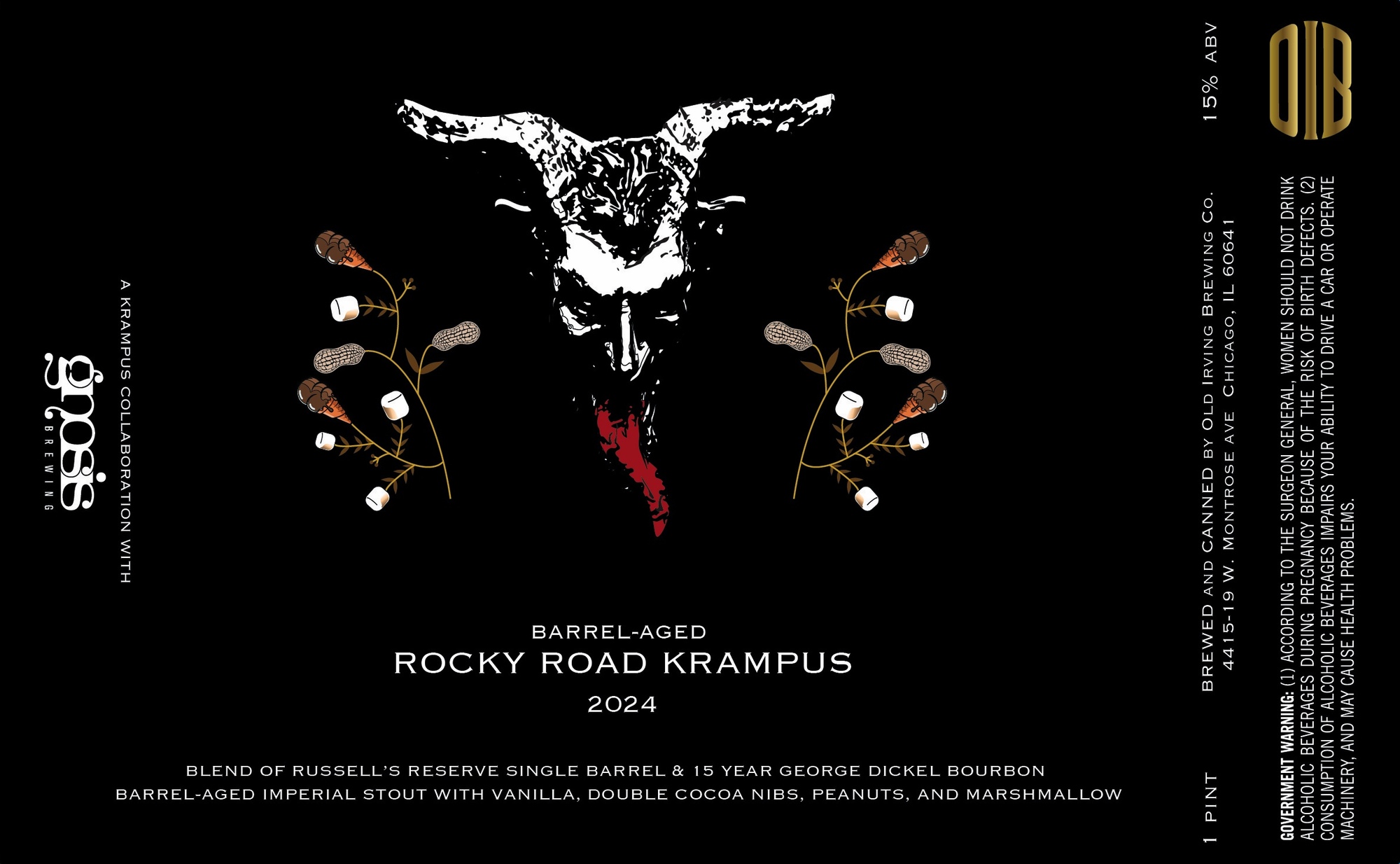Old Irving Barrel Aged Rocky Road Krampus (2024) beer Label Full Size
