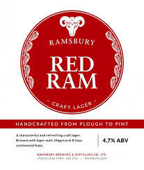 Ramsbury Red Ram beer Label Full Size