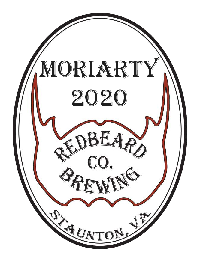Redbeard Brewing '20 Moriarty Baker's beer Label Full Size