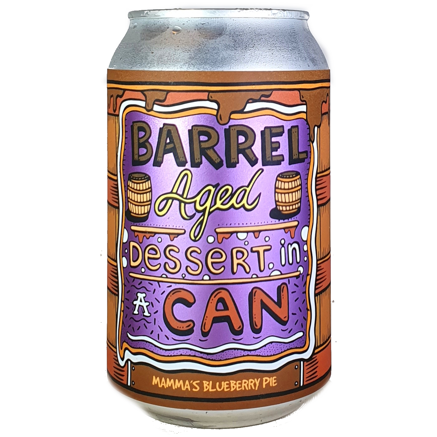 Amundsen Barrel Aged Dessert In A Can Mamma's Blueberry Pie beer Label Full Size