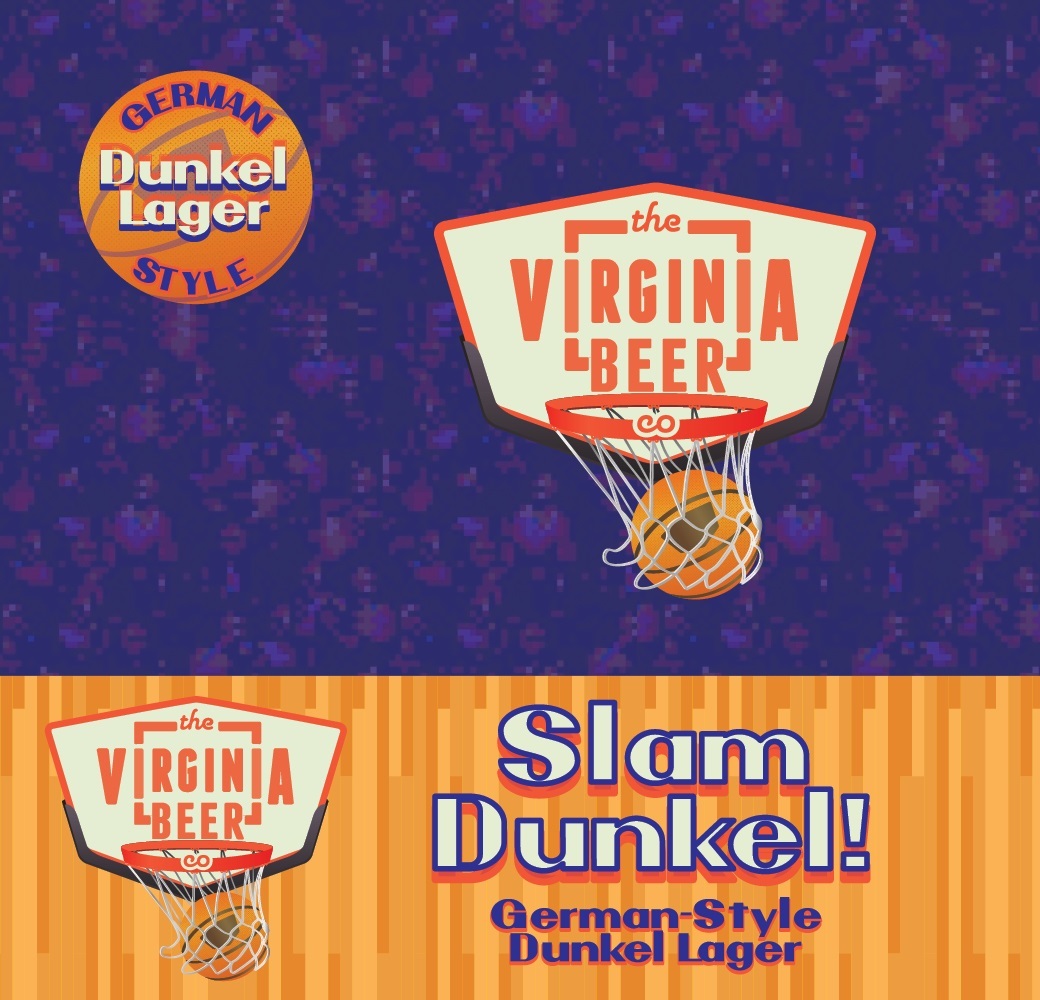 Virginia Beer Co. Slam Dunkel! beer Label Full Size