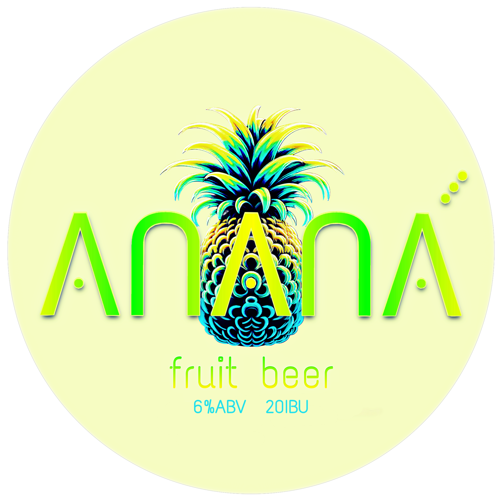 Alba Biergarten Brewing Co. Ananá beer Label Full Size