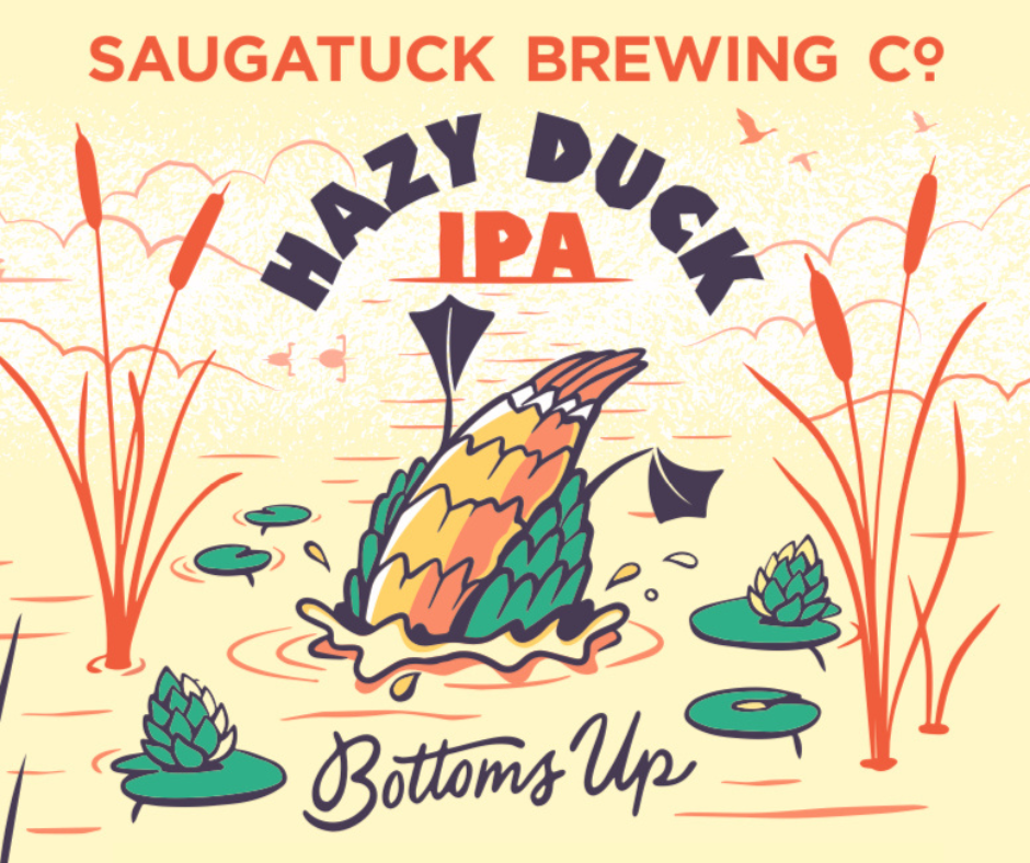 Saugatuck Hazy Duck IPA beer Label Full Size