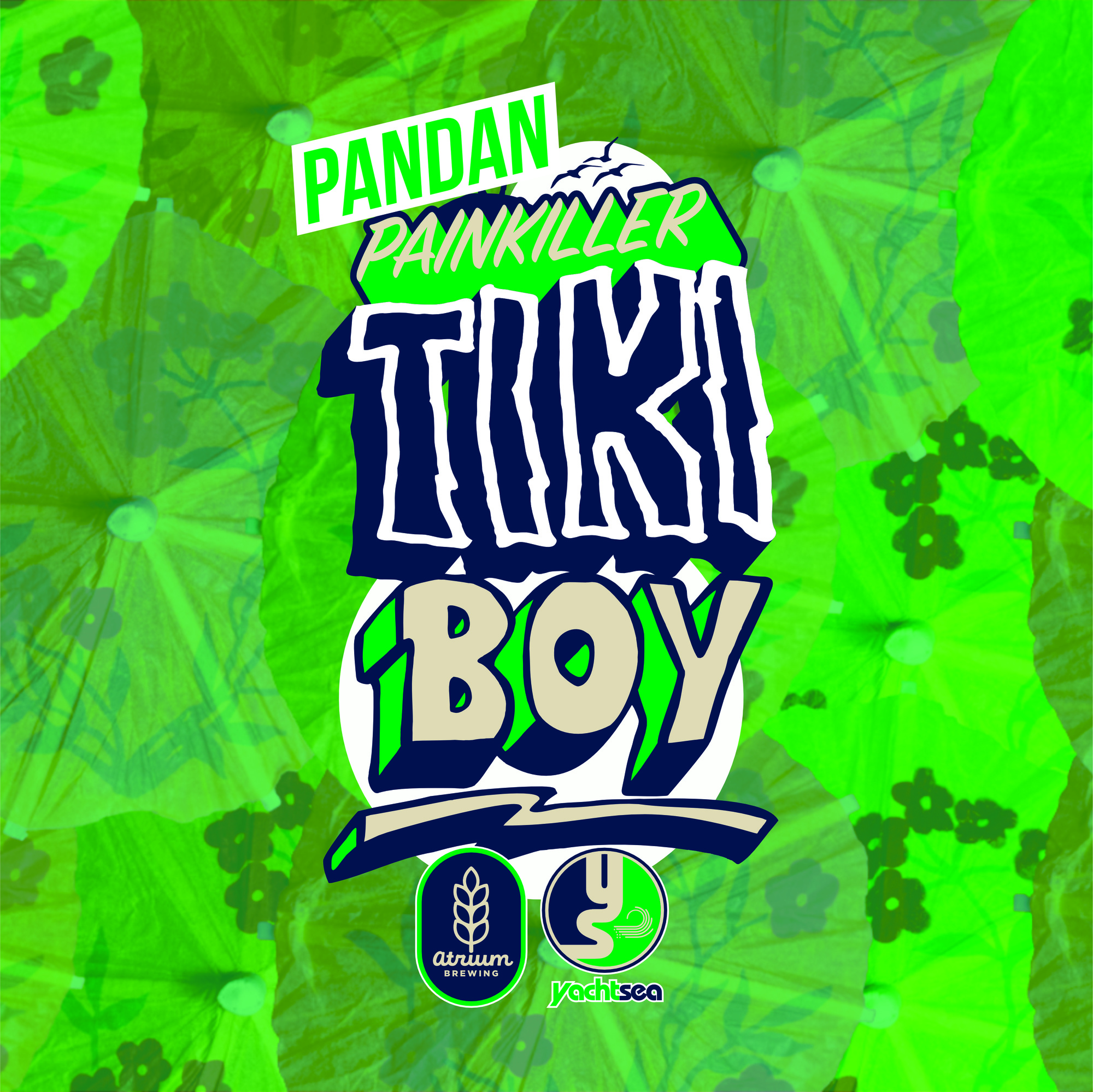 Atrium Pandan Painkiller Tiki Boy beer Label Full Size