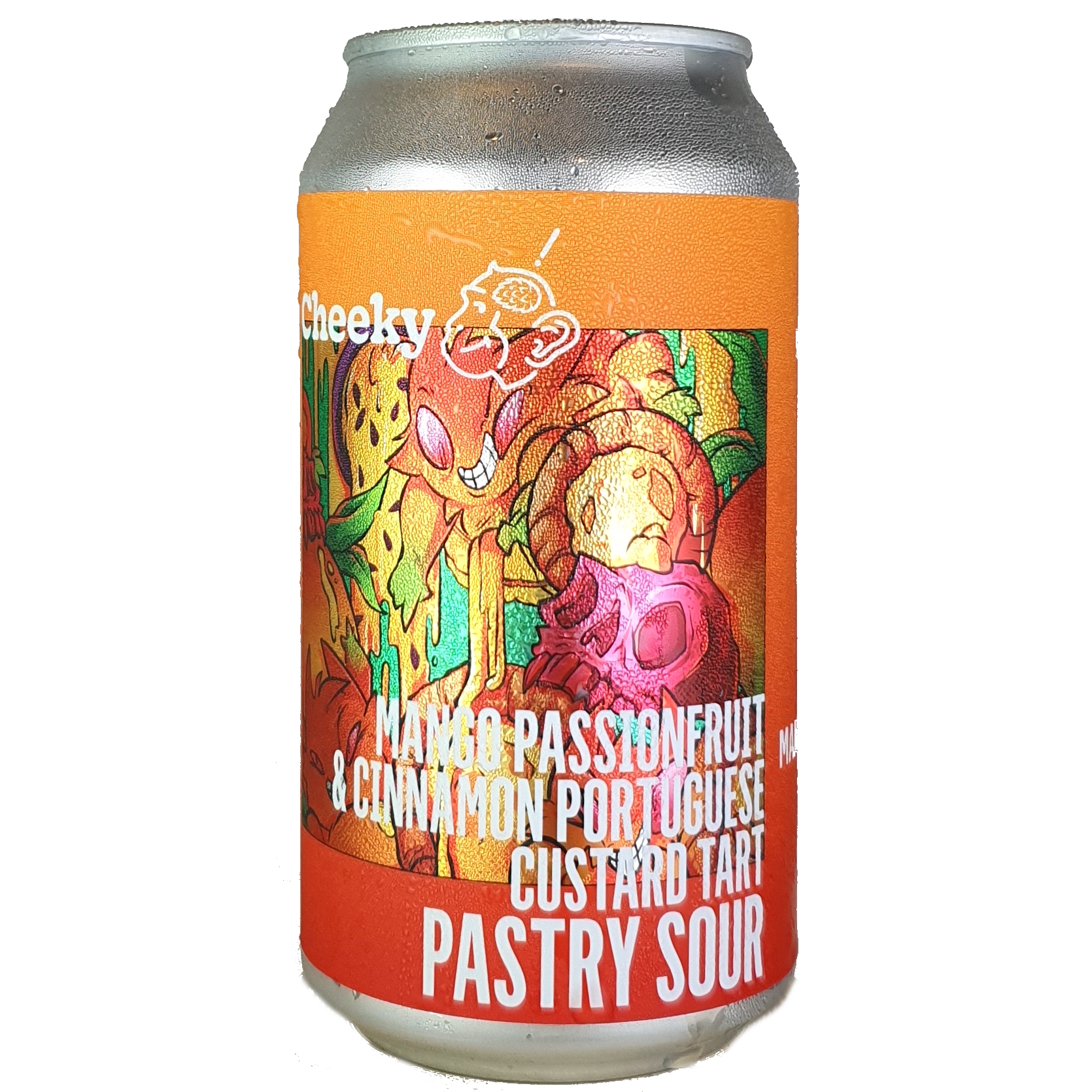 Cheeky Monkey Mango Passionfruit & Cinnamon Portuguese Custard Tart beer Label Full Size