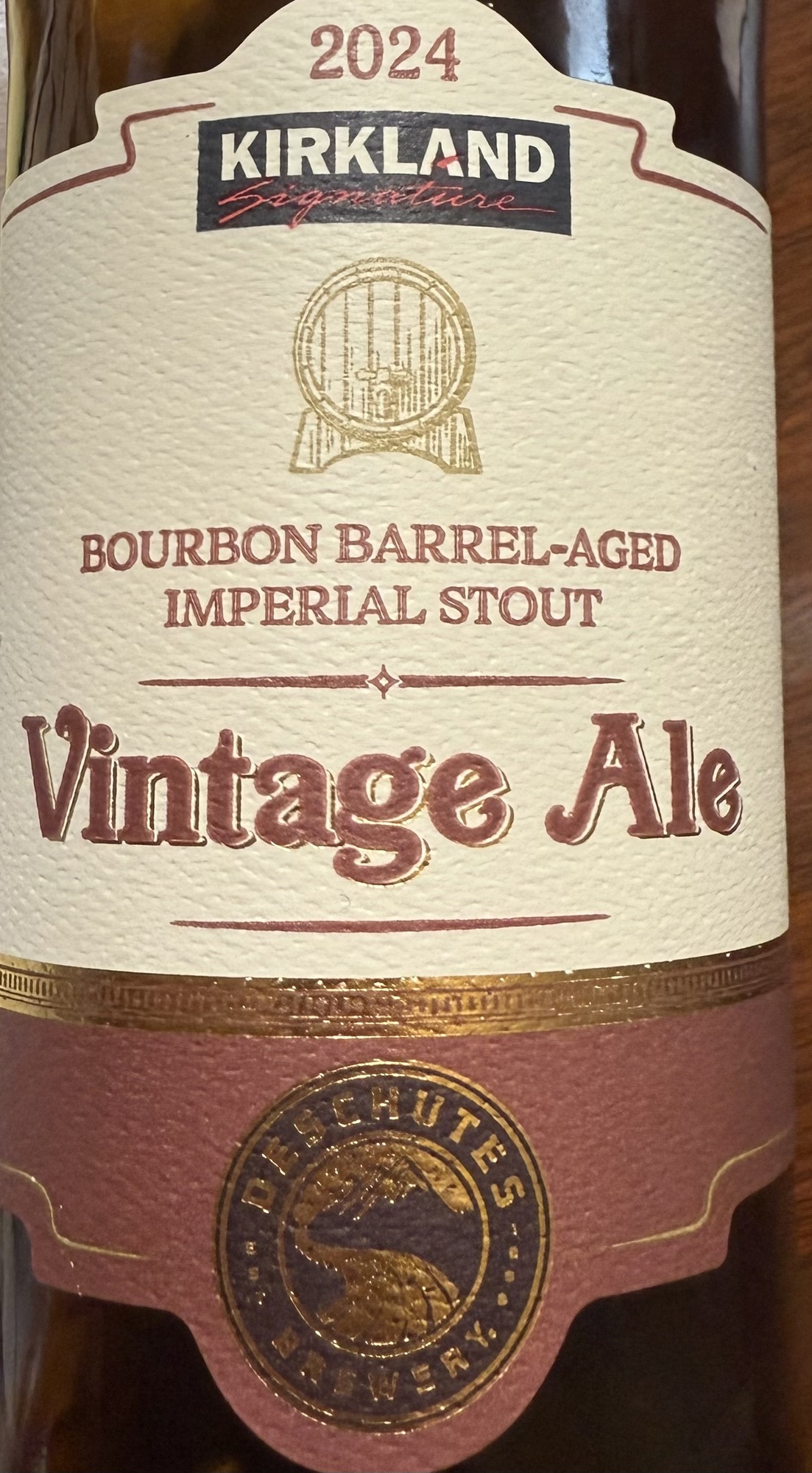 Deschutes Kirkland Vintage Ale beer Label Full Size