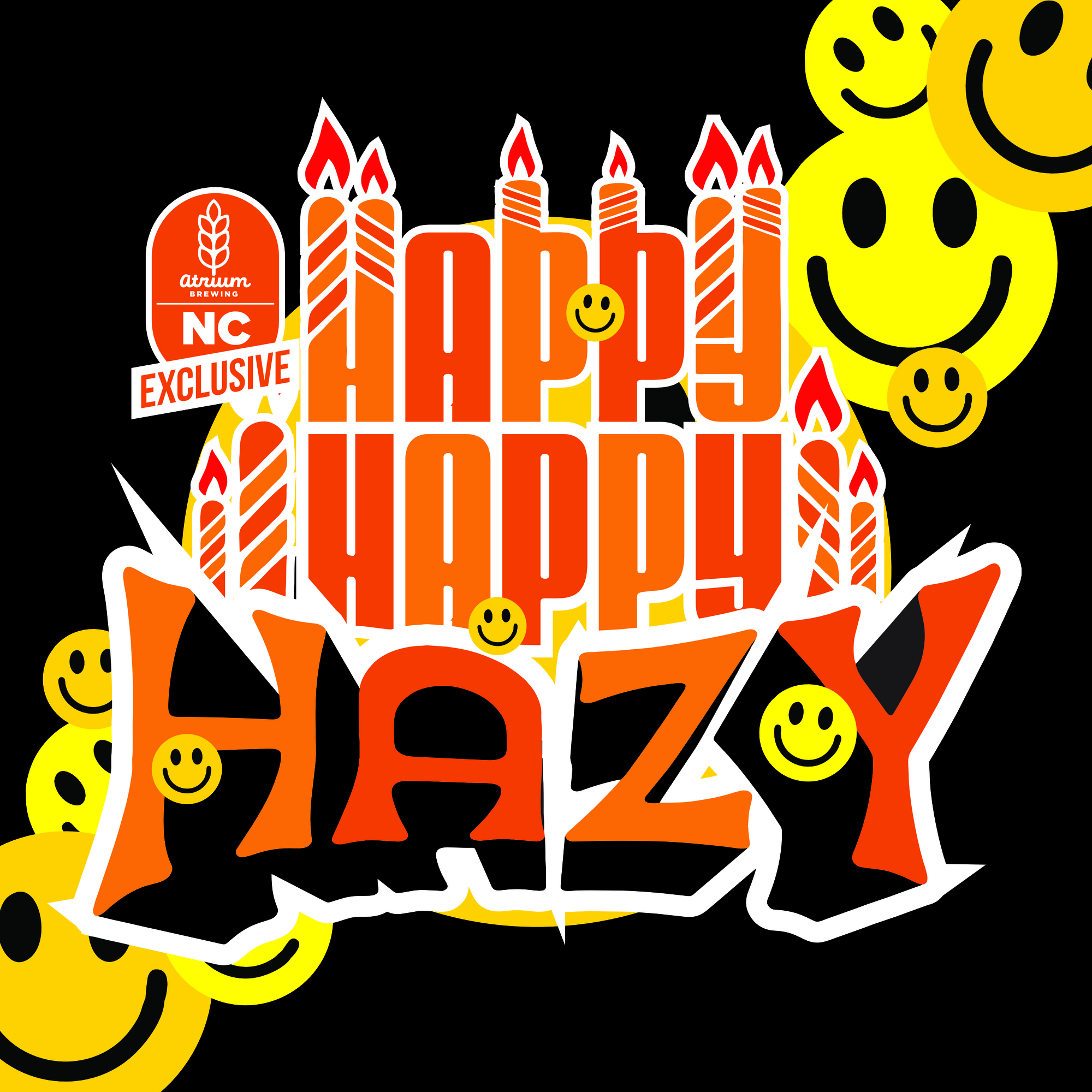 Atrium Happy Happy Hazy beer Label Full Size