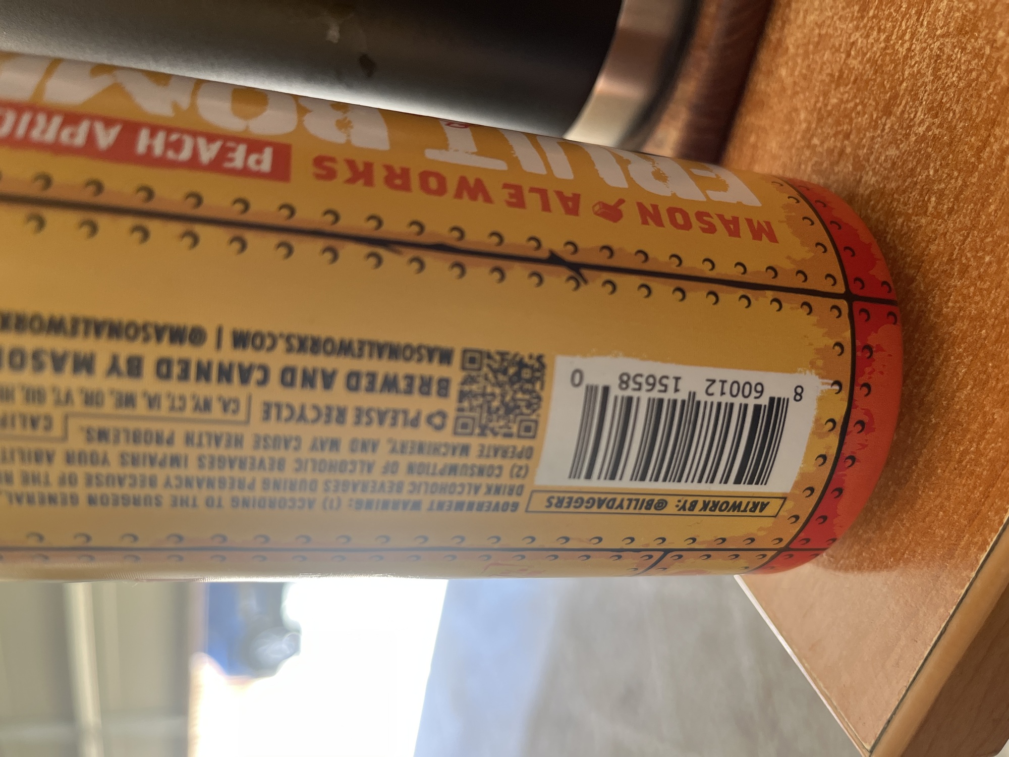 Mason Ale Works Peach/ apricot fruit bomb beer Label Full Size