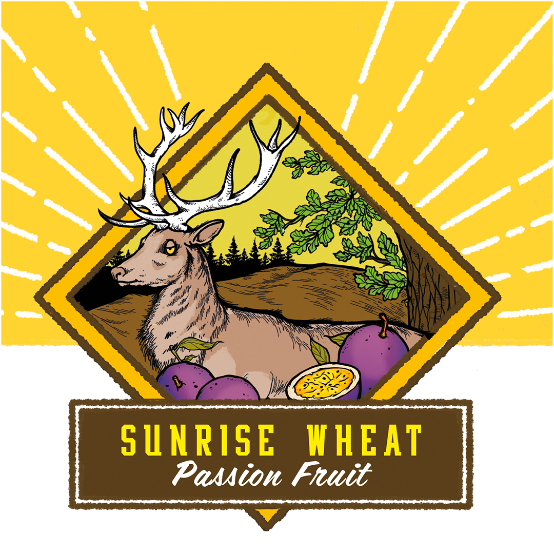 Tripping Animals Sunrise Wheat Passionfruit beer Label Full Size