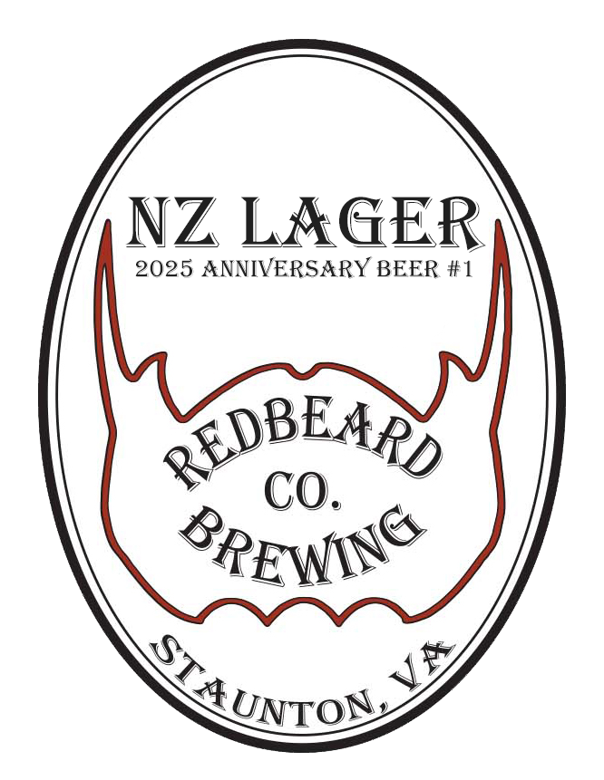 Redbeard Brewing NZ Lager - 2025 Anniversary Beer #1 beer Label Full Size