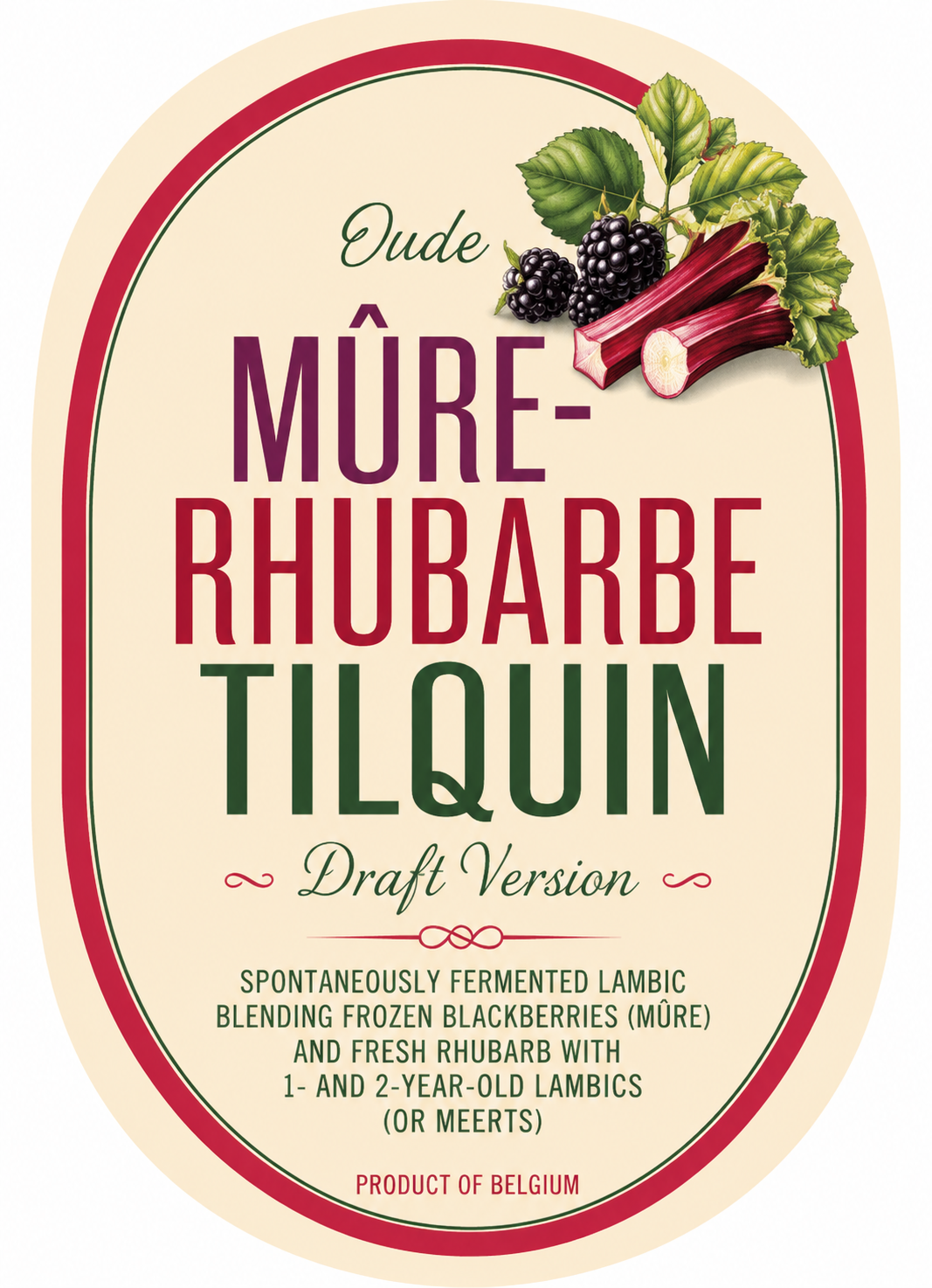 Tilquin Mûre-Rhubarbe (Draft Version) beer Label Full Size