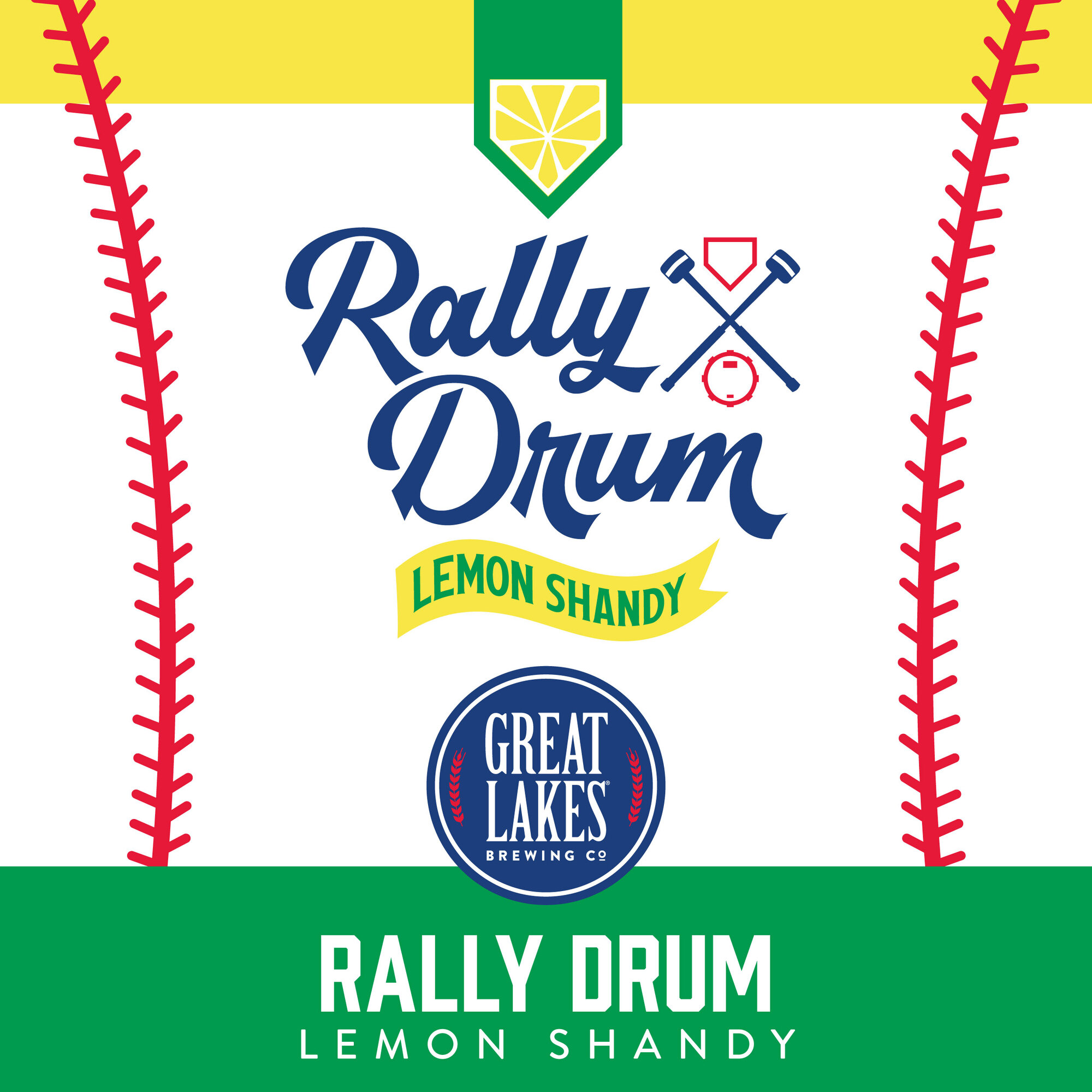 Great Lakes Rally Drum Lemon Shandy beer Label Full Size