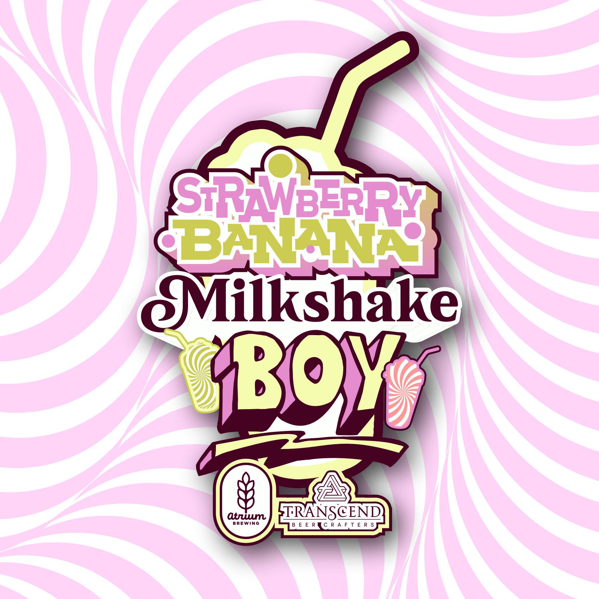 Atrium Strawberry Banana Milkshake Boy beer Label Full Size