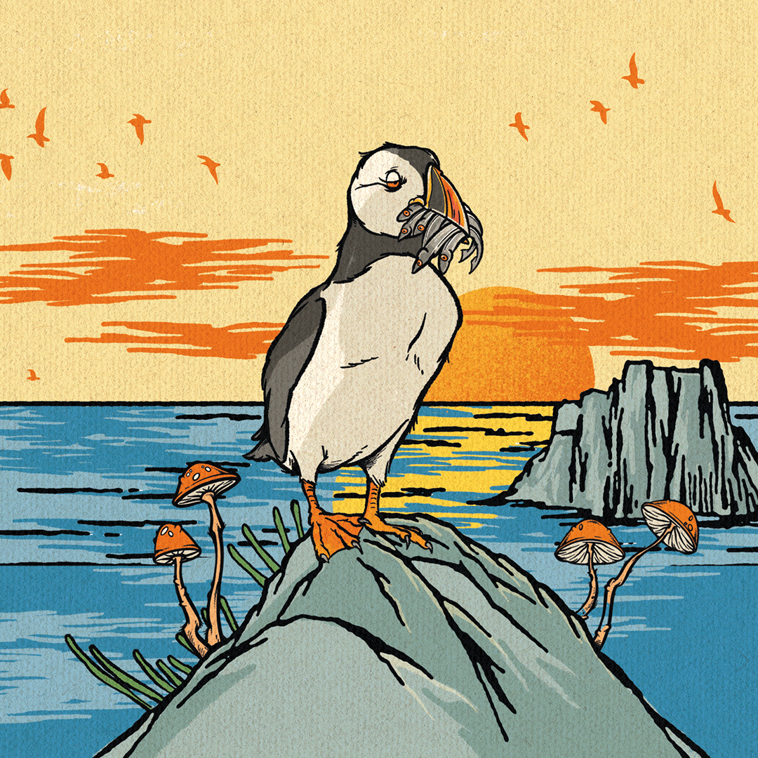 Tripping Animals + YCH + Mast Landing Sunset Serenade beer Label Full Size