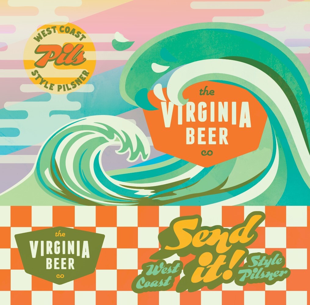 Virginia Beer Co. Send It! beer Label Full Size