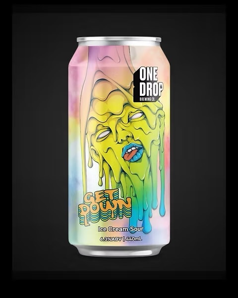 One Drop Get Down - Ice Cream Sour beer Label Full Size