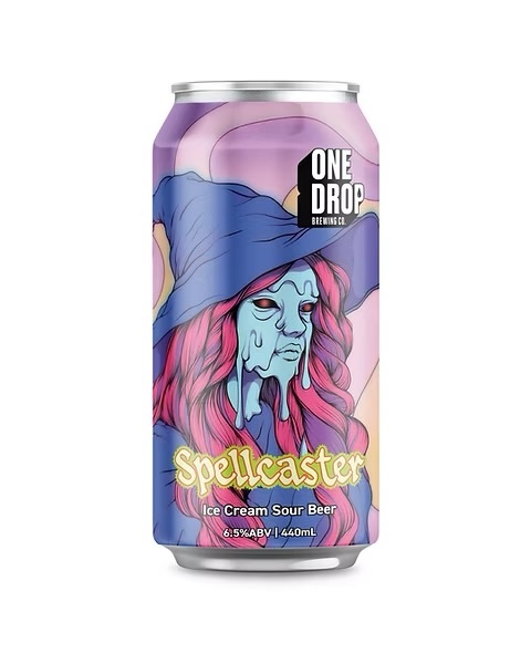 One Drop Spellcaster - Ice Cream Sour beer Label Full Size