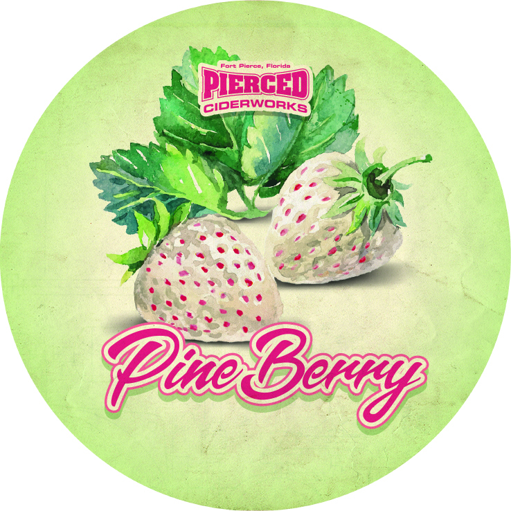 Pierced Cider Pineberry beer Label Full Size