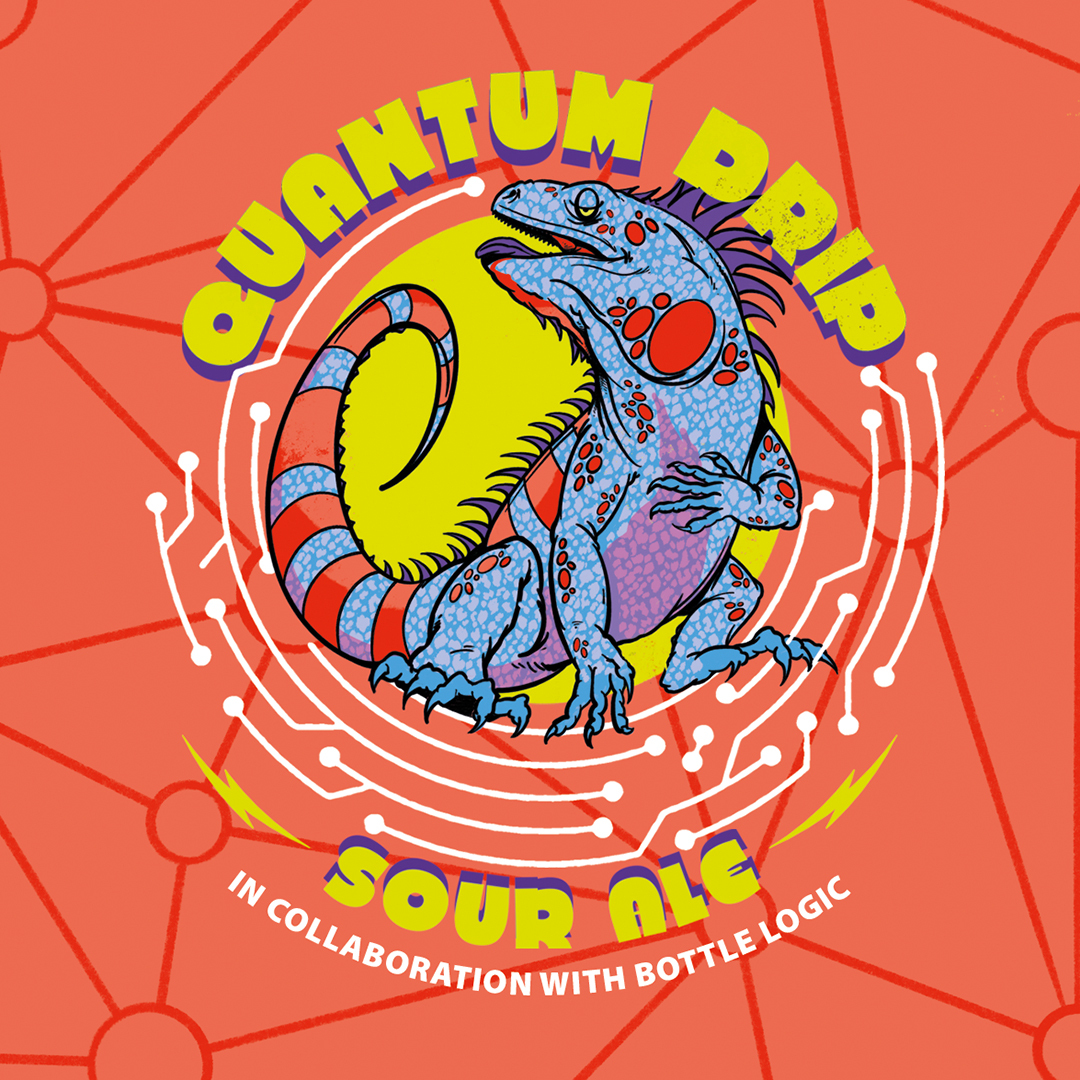 Tripping Animals + Bottle Logic Quantum Drip beer Label Full Size