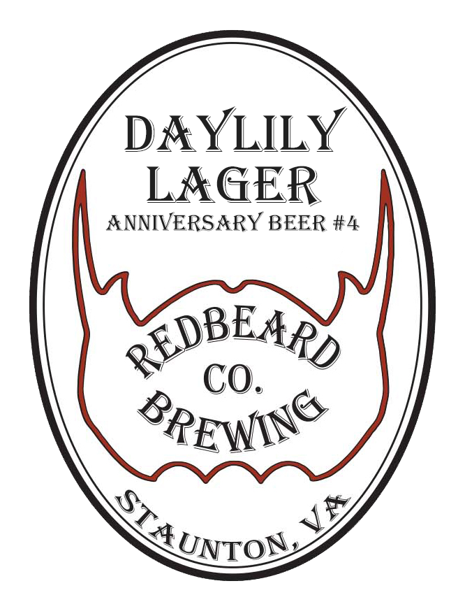 Redbeard Brewing Daylily Lager - 2025 Anniversary Beer #4 beer Label Full Size