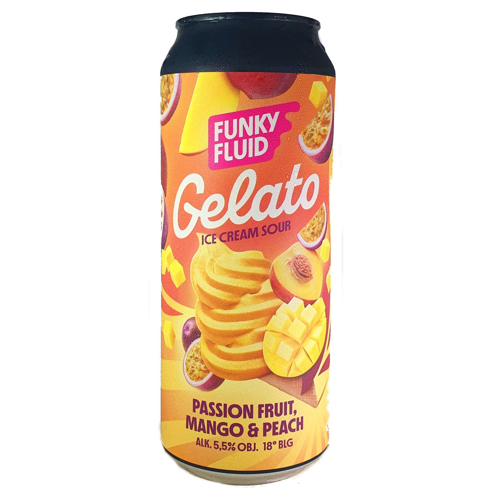 Funky Fluid Gelato: Passionfruit, Mango & Peach beer Label Full Size