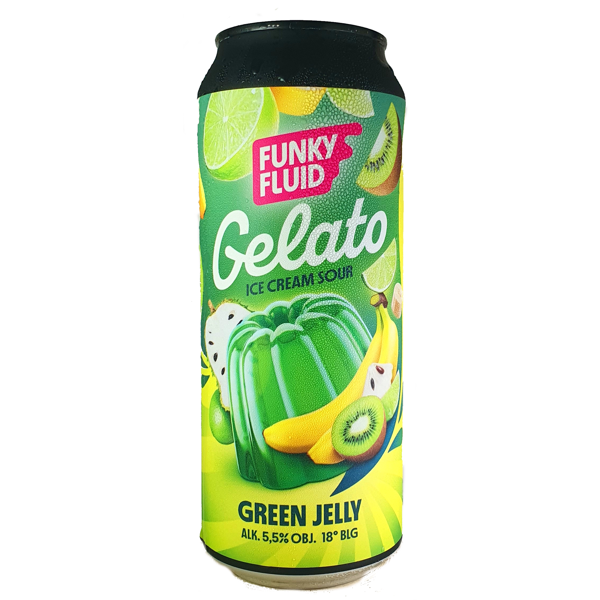 Funky Fluid Gelato: Green Jelly beer Label Full Size