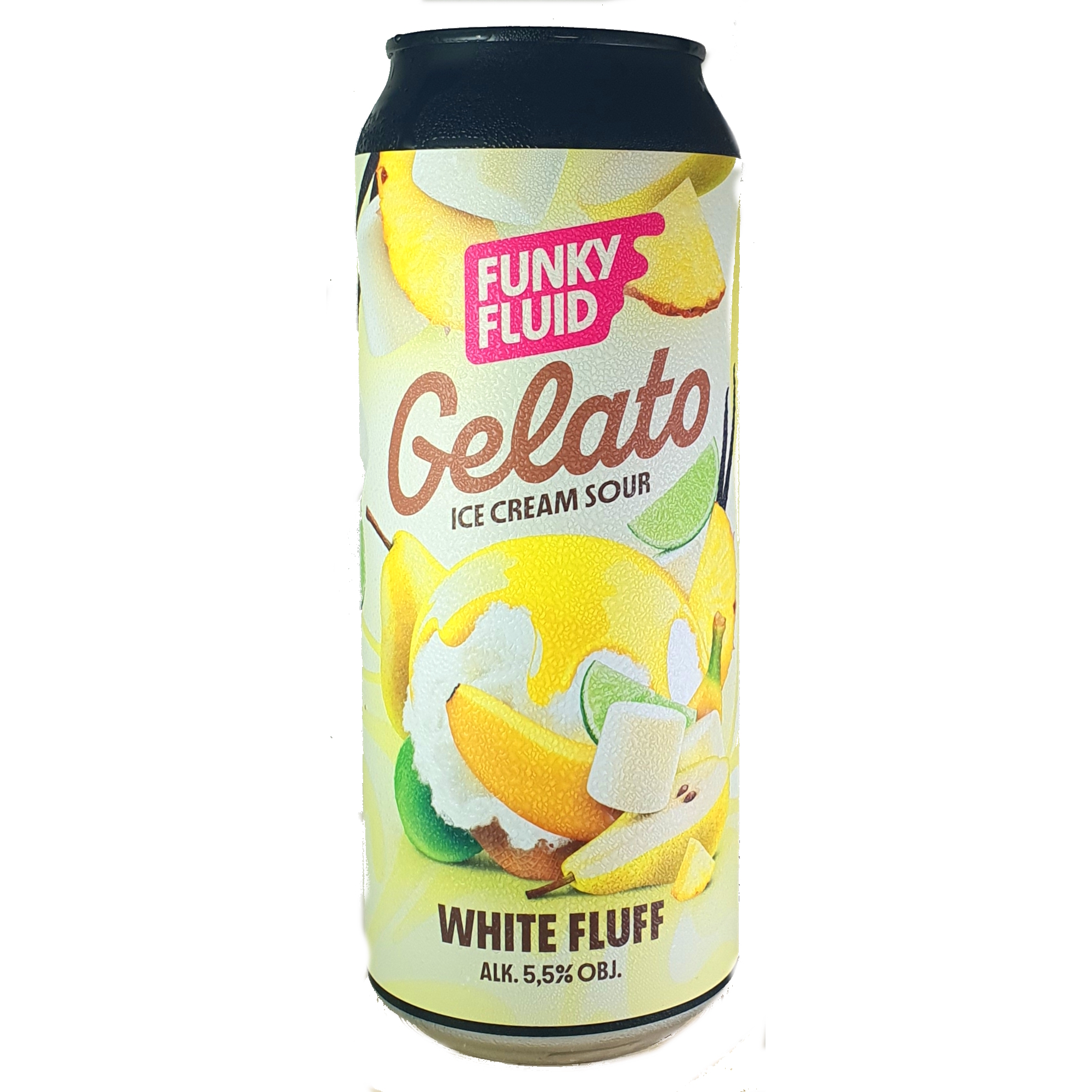 Funky Fluid Gelato: White Fluff beer Label Full Size