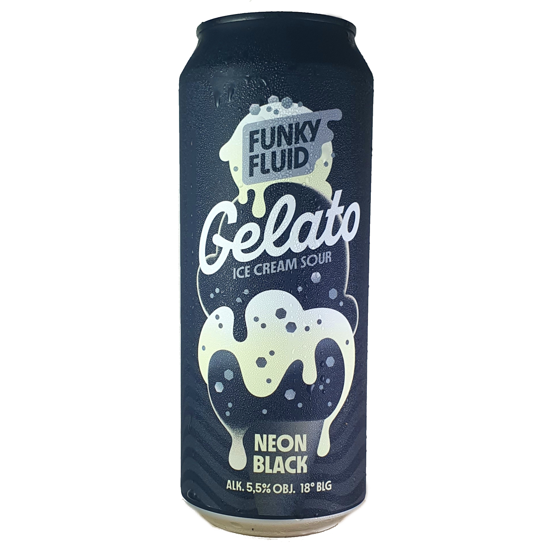 Funky Fluid Gelato: Neon Black beer Label Full Size