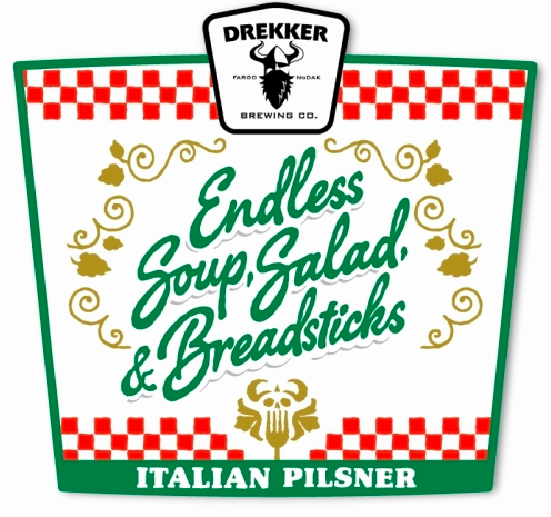 Drekker Endless Soup, Salad, & Breadsticks beer Label Full Size