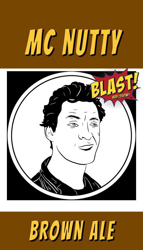 Blast 8   Mc Nutty Brown Ale beer Label Full Size