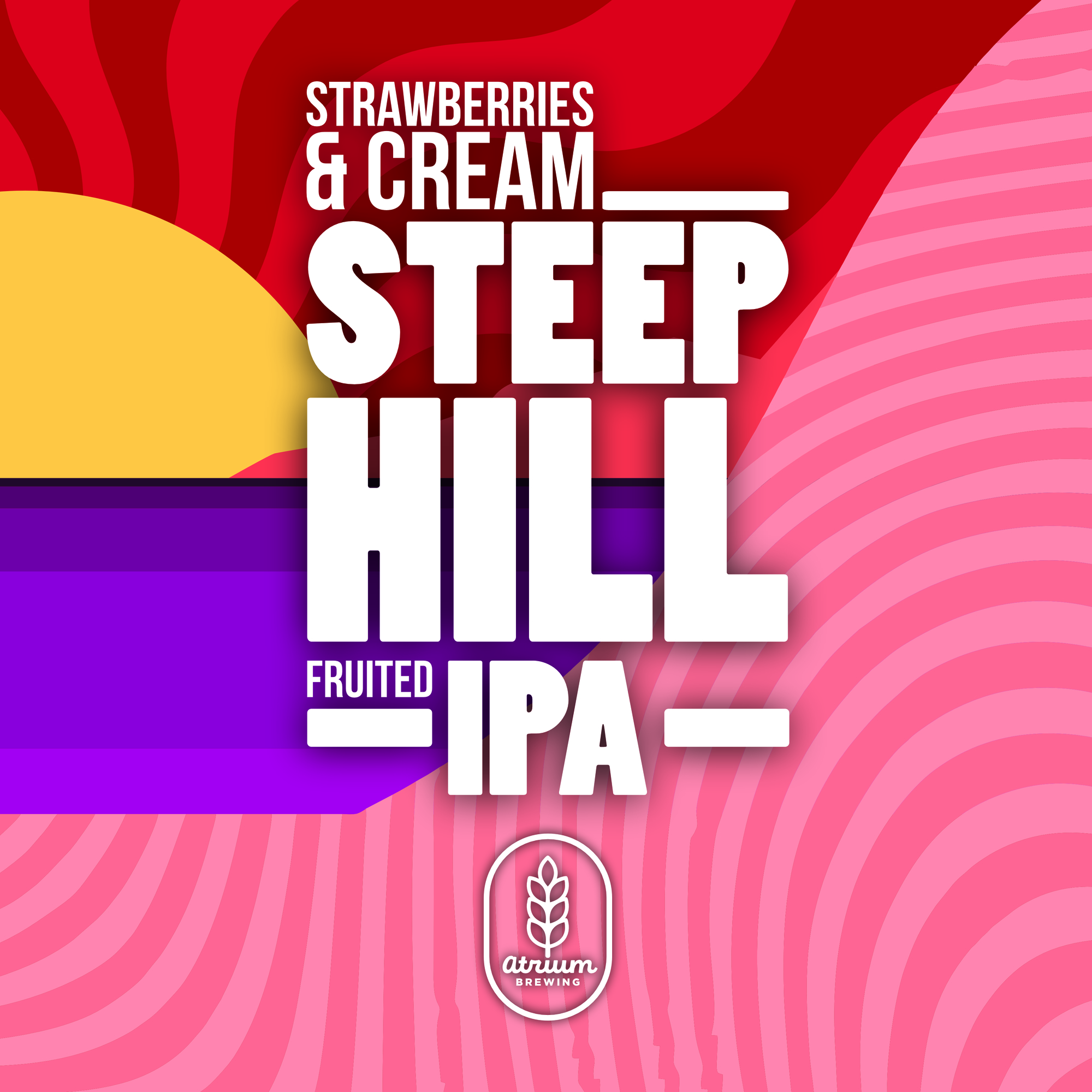 Atrium Strawberries & Cream Steep Hill beer Label Full Size