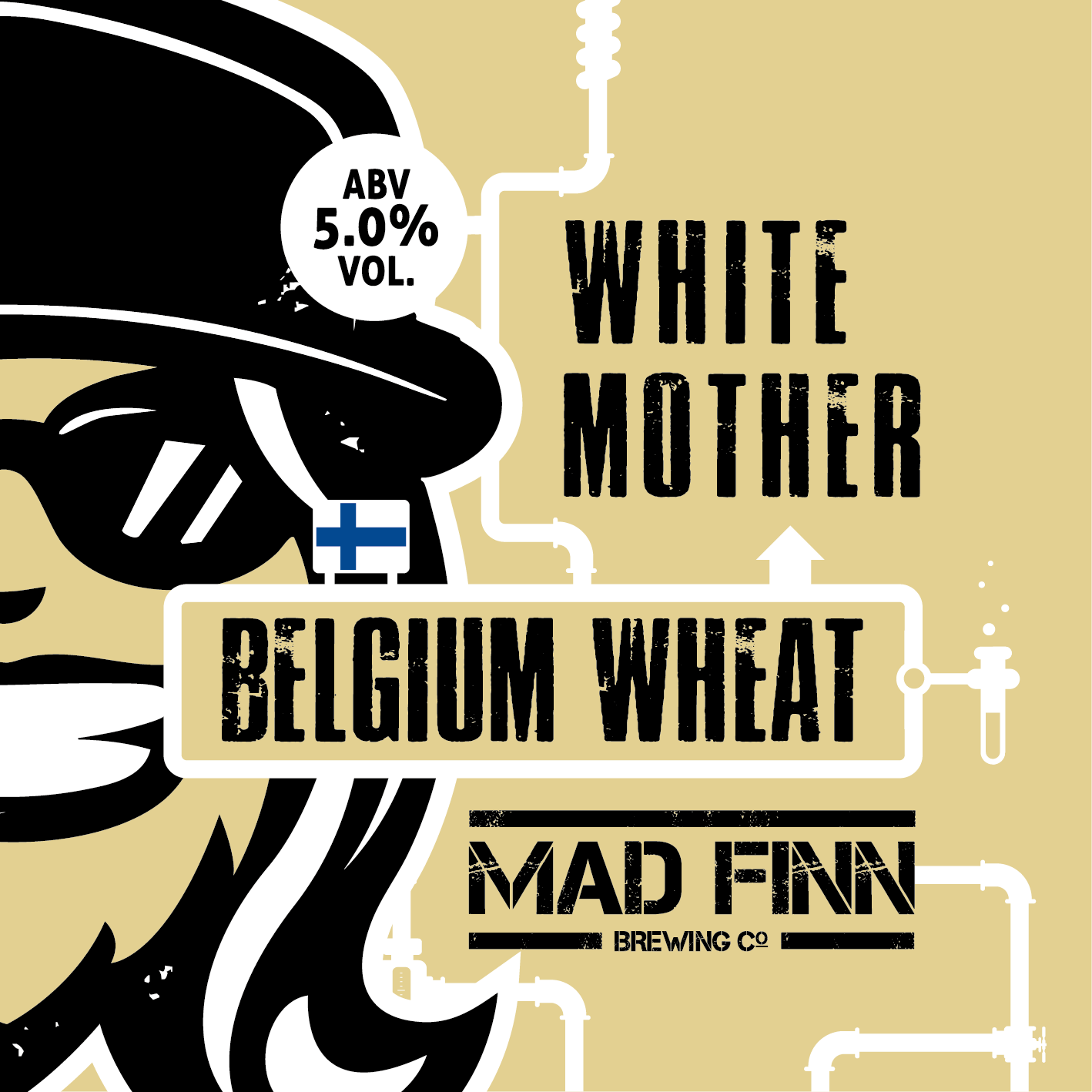 Mad Finn White Mother beer Label Full Size