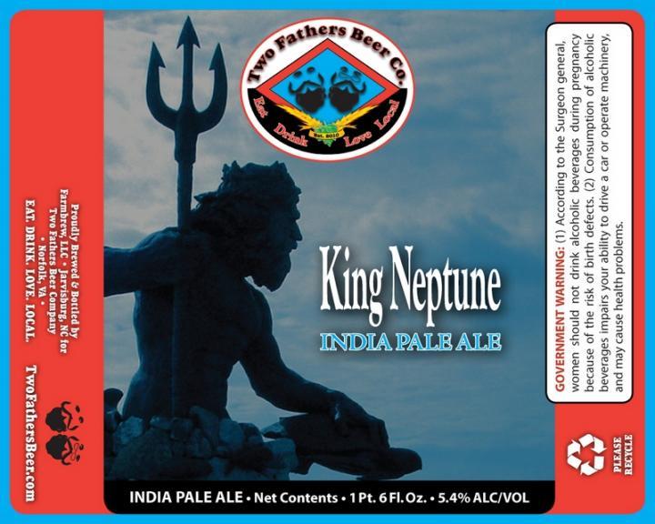 Two Fathers King Neptune beer Label Full Size